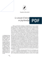 Le Concept Dinterpretation en Psychanalyse