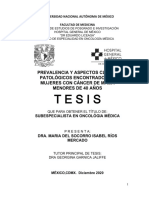 Tesis: Prevalencia Y Aspectos Clinico Patológicos Encontrados en Mujeres Con Cáncer de Mama Menores de 40 Años