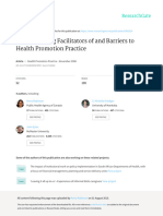 Understanding Facilitators & Barriers To Health Promotion Practice 2006 Robinson Et Al