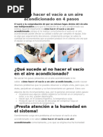 Cómo Hacer El Vacío A Un Aire Acondicionado en 4 Pasos