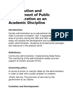 Assignment 01 - The Evolution and Development of Public Administration As An Academic Discipline