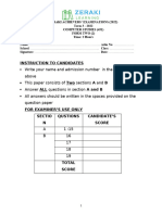 Computer Form 2 (Updated) Question Paper Zeraki Achievers 8.0 - November 2022