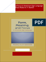 Instant Ebooks Textbook Form Meaning and Focus in American Sign Language 1st Edition Miako N. P. Rankin Download All Chapters