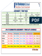 AP & TS SUMMATIVE ASSESSMENT - 1 TIME TABLE & TIME SLOT's SCHEDULE