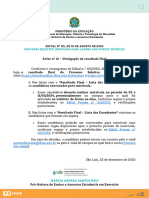 Processo Seletivo Unificado para Acesso Aos Cursos Técnicos: Ministério Da Educação