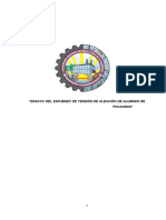 Informe. Ensayo Del Esfuerzo de Tensión de Aleación de Aluminio de Diámetro 0.505 Pulagadas y Longitud 2 Pulgadas