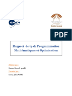 Rapport de TP de Programmation Mathématiques Et Optimisation Par Matlab