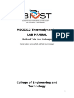 Energy Balance Across A Shell and Tube Heat Exchanger