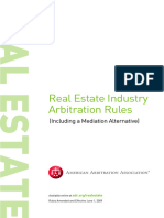 Arbitration - Real Estate Industry Rules (Including A Mediation Alternative)