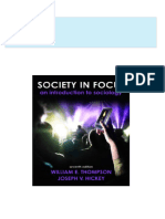 Complete Download of Test Bank For Society in Focus An Introduction To Sociology, 7th Edition: Thompson Full Chapters in PDF