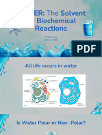 Water The Solvent For Biochemical Reactions