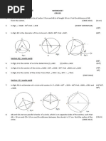 Class Ix Mathematics Circles Worksheet 11