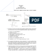 Primera Parte. Función Lineal. para Los Siguientes Ejercicios Tenga en Cuenta La Siguiente Información