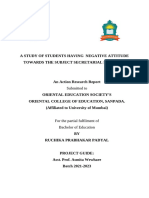 A Study of Students Having Negative Attitude Towards The Subject Secretarial Practice