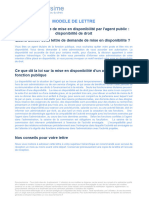 Lettre de Demande de Mise en Disponibilite Par L Agent Public Disponibilite de Droit 1597