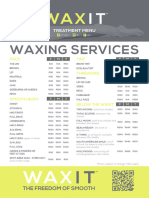 Waxit Treatment Menu - April 2024