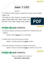 Básico I (A1) - UNIDAD 4 - VERBOS REGULARES E IRREGULARES PRESENTE SIMPLE MODO INDICATIVO