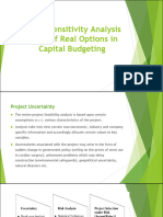 Risk & Sensitivity Analysis & Use of Real Options in Capital Budgeting