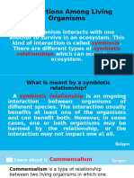 Interactions Among Living Organisms Symbiotic Relationships