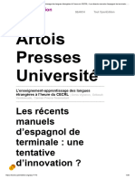 Artois Presses Université: Les Récents Manuels D'espagnol de Terminale: Une Tentative D'innovation ?