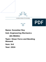 Shear Force and Bending Moment Suvankar Roy