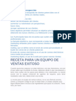 Significado de Recetario y Plan de Prospeccion