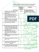 Chemical and Physical Changes Assessment