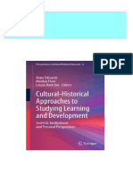 Cultural Historical Approaches To Studying Learning and Development Societal Institutional and Personal Perspectives Anne Edwards