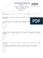 Sample Test Question With HOTS