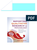 Reporting Qualitative Research in Psychology How to Meet APA Style Journal Article Reporting Standards 1st Edition Heidi M. Levitt 2024 scribd download