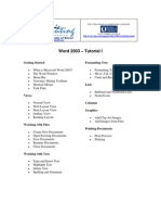 Word I 2003 Tutorial