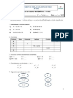 Ficha de Trabalho - Potências - Multiplicação - Divisão