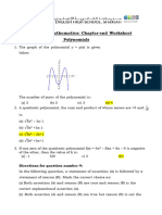 Chapter-end Worksheet- Polynomials