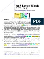 The Oldest 5-Letter Words (Sorted to Languages)