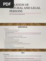 Taxation of Natural and Legal Persons