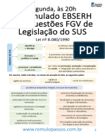 2º Simulado EBSERH - 164 Questões FGV de Legislação Do SUS