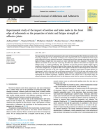 Experimental study of the impact of notches and holes made in the front edge of adherends on the properties of static and fatigue strength of adhesive joints