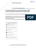 To Prove and Improve  An Empirical Study on Why Social Entrepreneurs Measure Their Social Impact