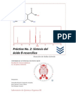 Práctica No. 2 Síntesis Del Ácido Beta-Resorcílico