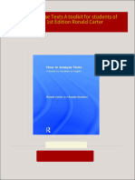 Instant Access to How to Analyse Texts A toolkit for students of English 1st Edition Ronald Carter ebook Full Chapters