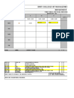 Time Table for Three Days