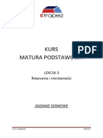 Matura Rownaia i Nierownosci