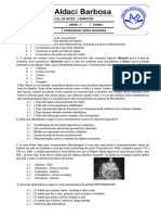 AVALIACAO 1 ANO PARCIAL - ARTES ENSINO MEDIO