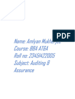 Amlyan Mukherjee 23451422005 BBA AT&A Auditing & Assurance