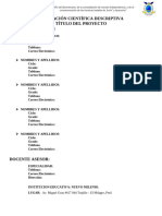 INDAGACION CIENTIFICA - DESCRIPTIVA