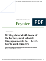 Writing about death is one of the hardest, most valuable things journalists do — here’s how to do it correctly.  – Poynter