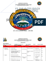 Jornalizacion. 9no Matematicas I-Parcial-2018