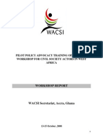 Policy Advocacy and Engagement Pilot Training Narrative Report - Accra, Ghana (October, 2008)