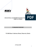 Influential Leadership Narrative Report-Monrovia, Liberia (March, 2009)