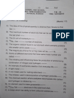 Physical Science Question Paper ( 1st , 2nd and 3rd Term)